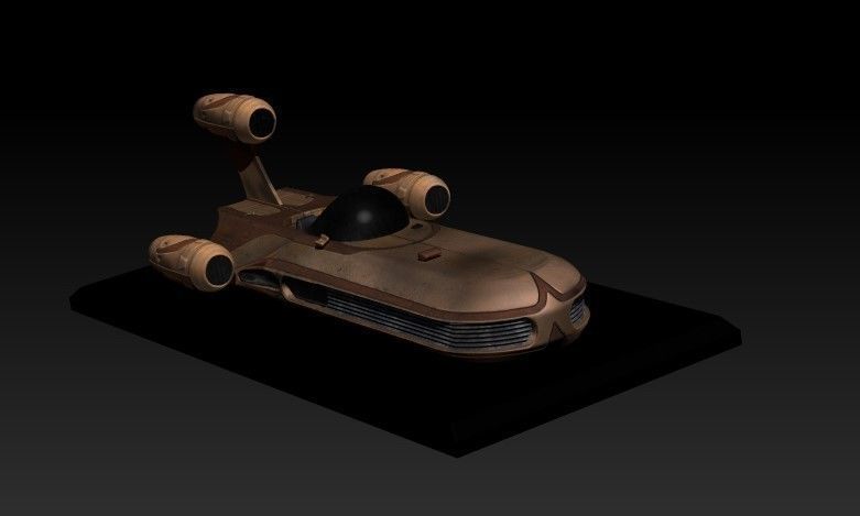 Starwars Luke Skywalker landspeeder 3D print model_9