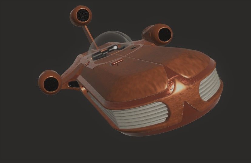 Starwars Luke Skywalker landspeeder 3D print model_5