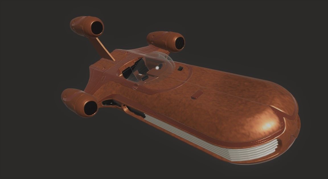 Starwars Luke Skywalker landspeeder 3D print model_4