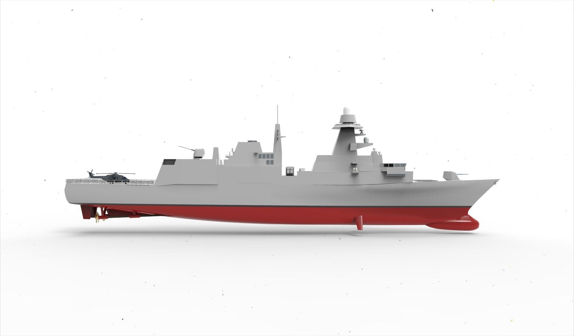 Fremm Frigate Ship 3D model_4