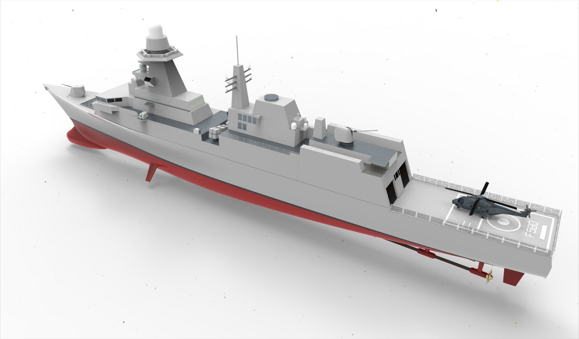 Fremm Frigate Ship 3D model_8
