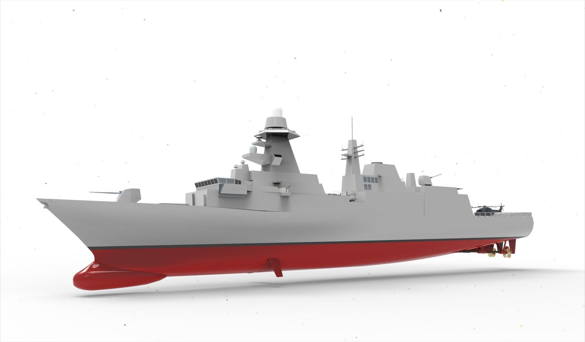 Fremm Frigate Ship 3D model_2