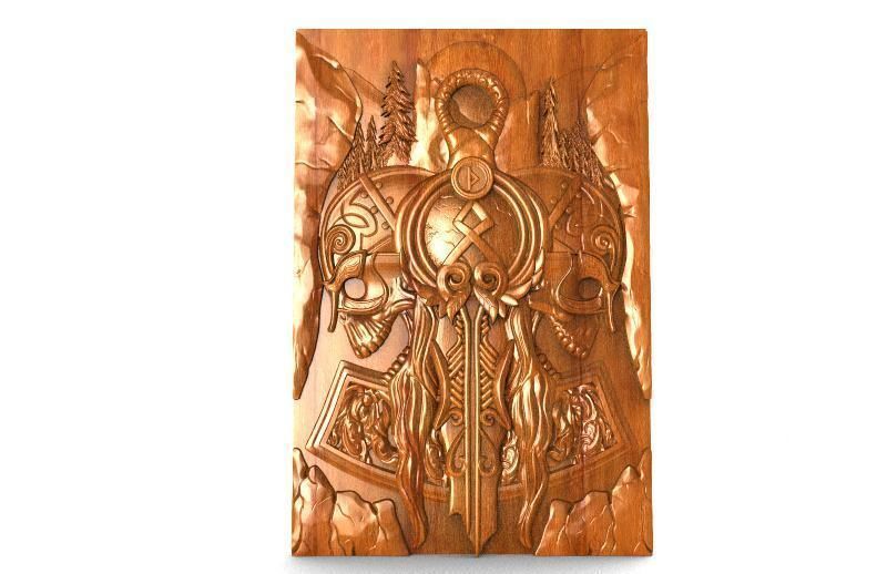 Viking skull CNC  3D print model_4