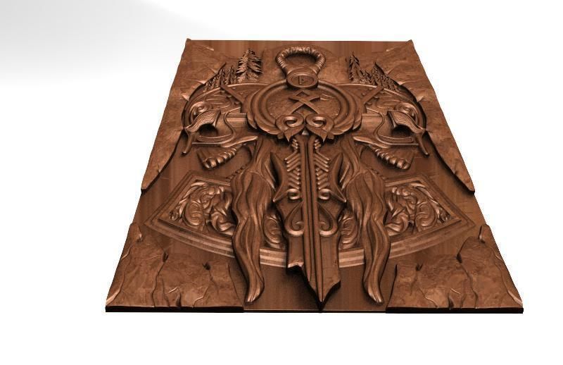 Viking skull CNC  3D print model_3