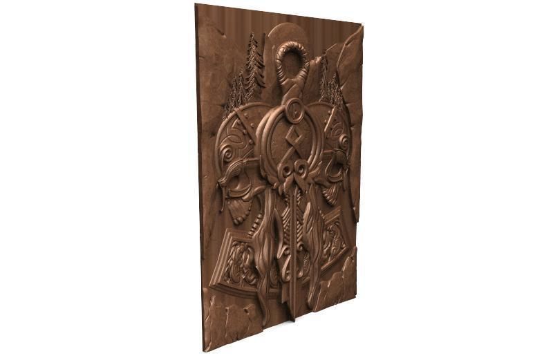 Viking skull CNC  3D print model_1