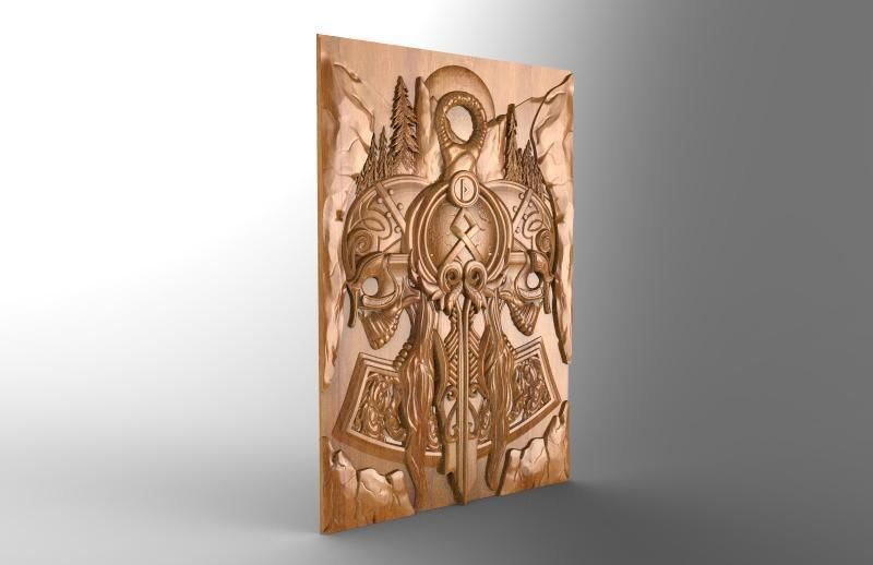 Viking skull CNC  3D print model_5