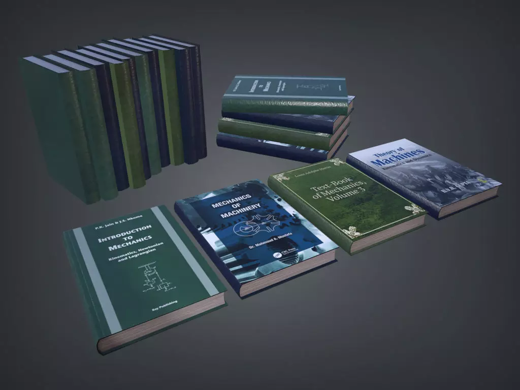 Engineering books Low-poly 3D model Free low-poly 3D model_0