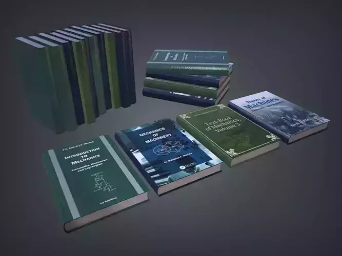  Engineering books Low-poly 3D model