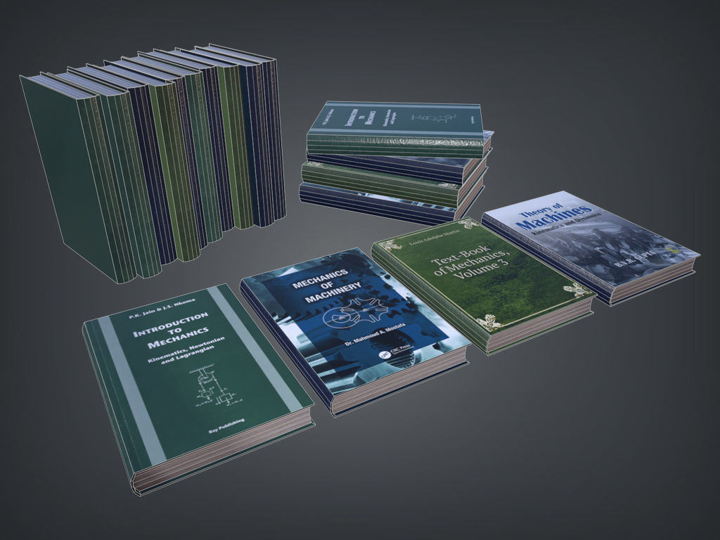 Engineering books Low-poly 3D model Free low-poly 3D model_2