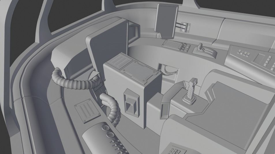 cockpit spaceship 3D model_4
