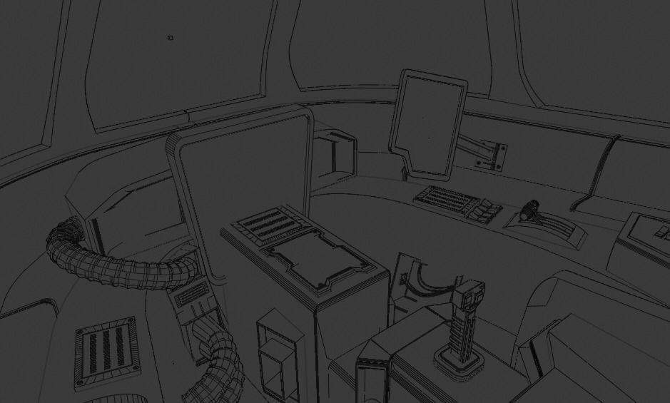 cockpit spaceship 3D model_7