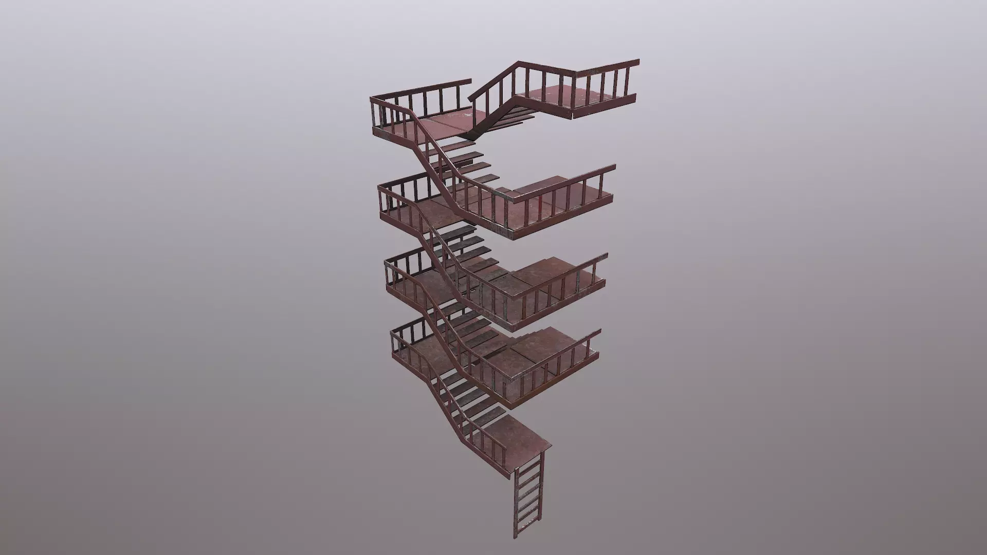 Fire Escape Low-poly 3D model