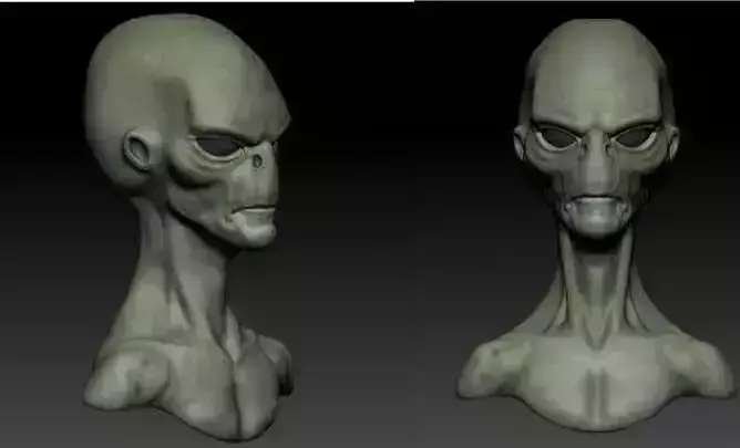 alien bust 3D print model