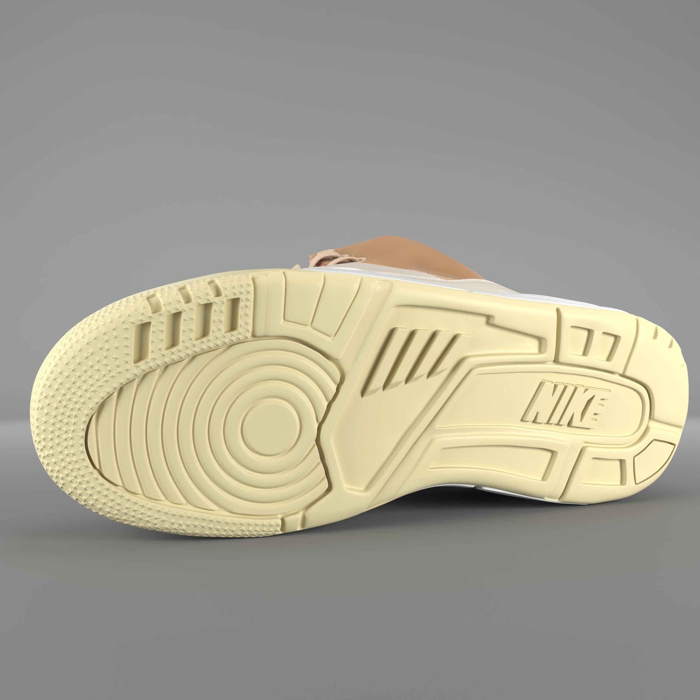 Nike Air Yeezy 1 Net Tan PBR Low-poly 3D model_7