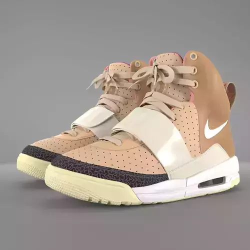 Nike Air Yeezy 1 Net Tan PBR Low-poly 3D model Nike Air Yeezy 1 Net Tan PBR Low-poly 3D model