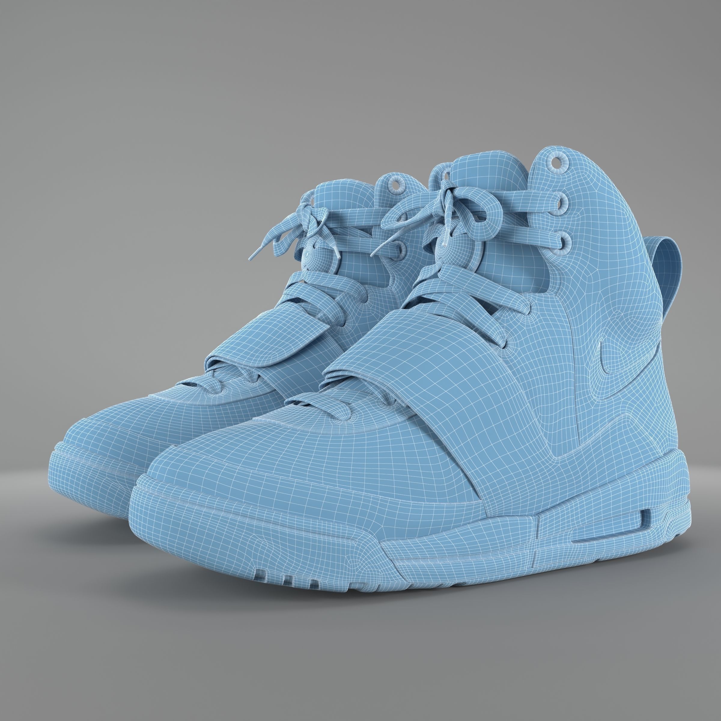 Nike Air Yeezy 1 Net Tan PBR Low-poly 3D model_9