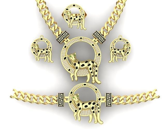 set tegir egyptian jewelry 3D model