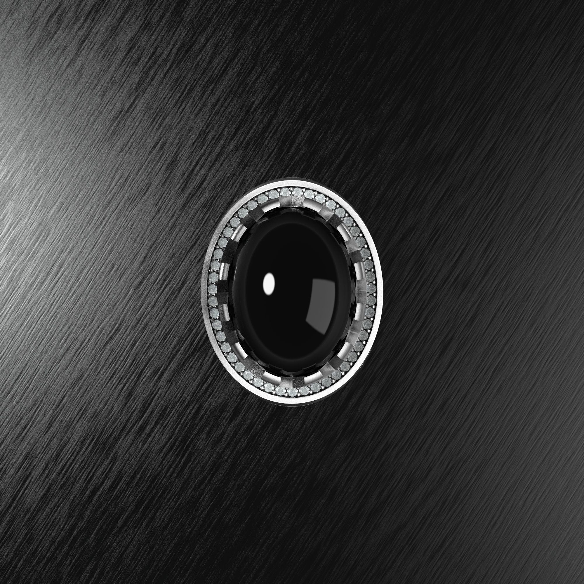 Men ring with stone seamless stl ready to print 3D print model_2