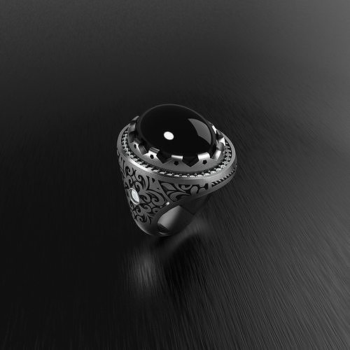 Men ring with stone seamless stl ready to print 3D print model