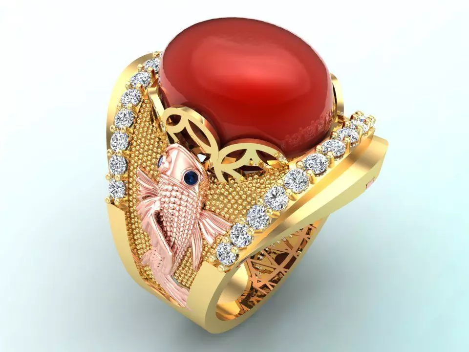 Carp ring - Mens ring - N1014 3D print model