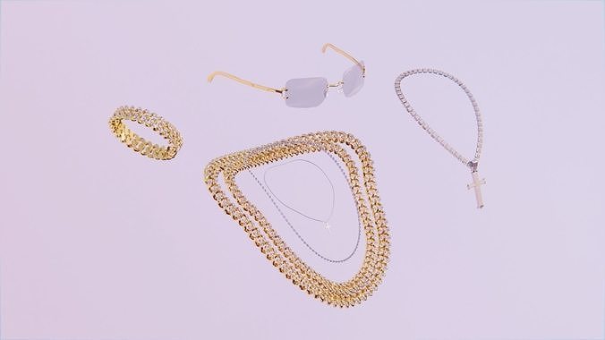 Jewelry Bundle Low-poly 3D model