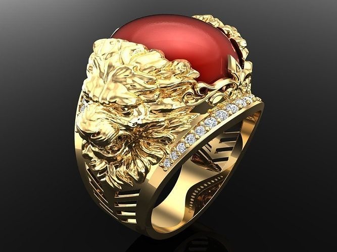 Lion ring 3D print model