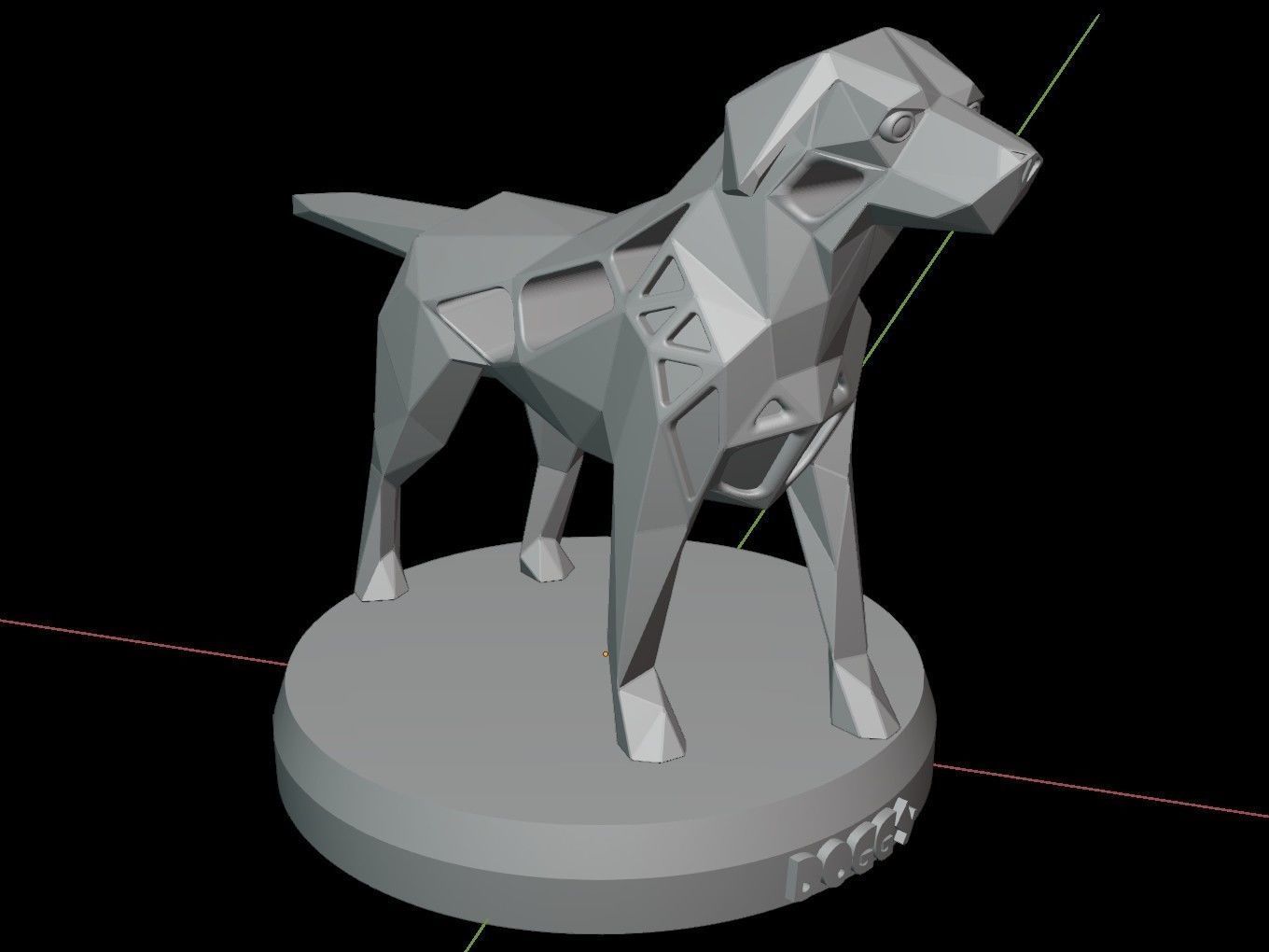 Steampunk Small Tan Dog Pose Low-poly 3D model_13