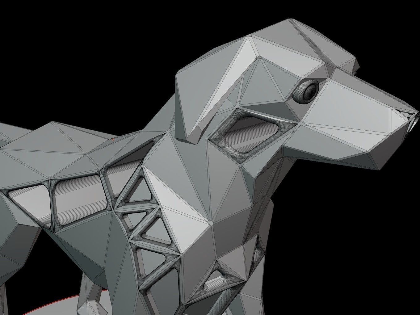 Steampunk Small Tan Dog Pose Low-poly 3D model_14