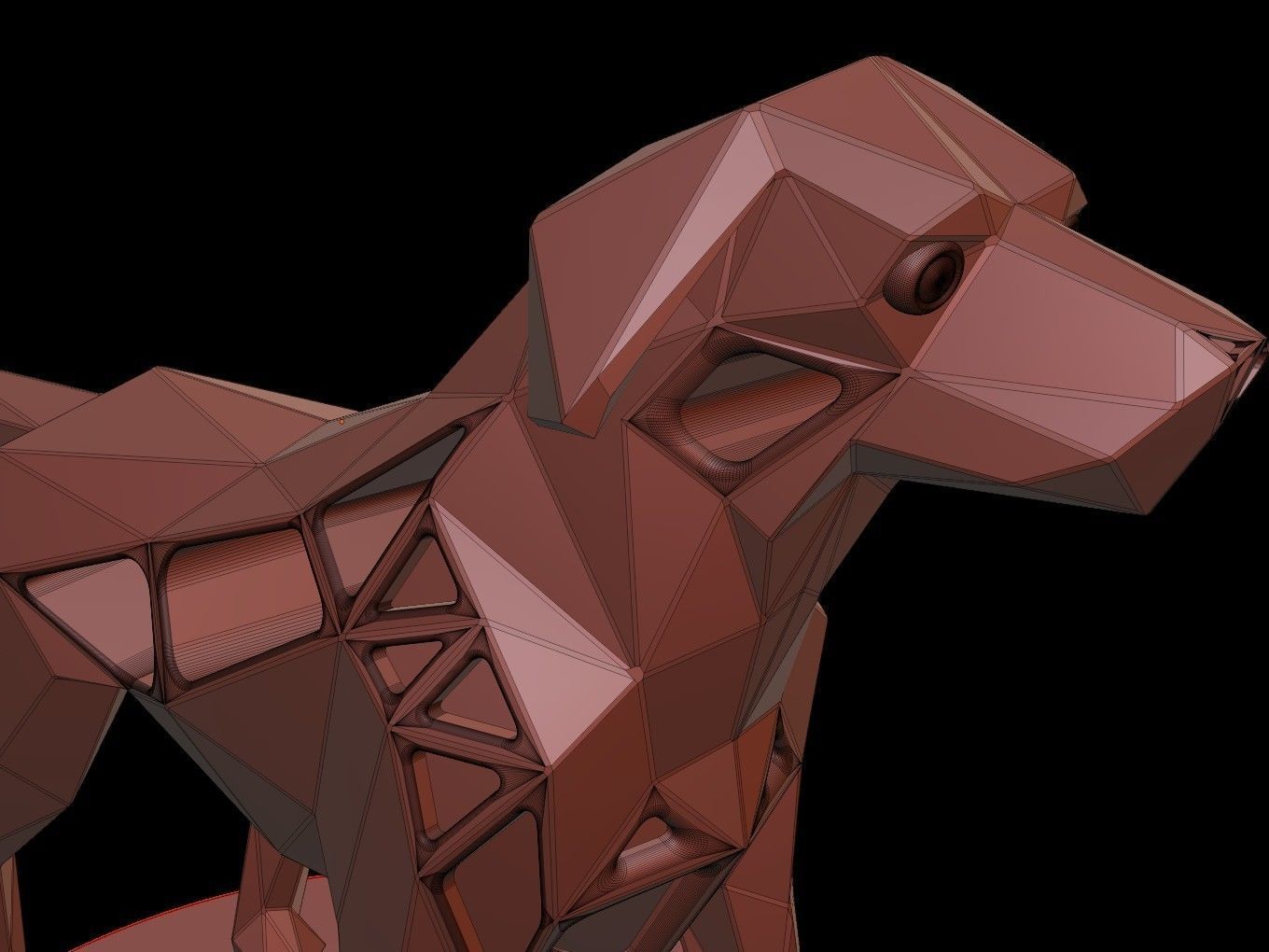 Steampunk Small Tan Dog Pose Low-poly 3D model_15
