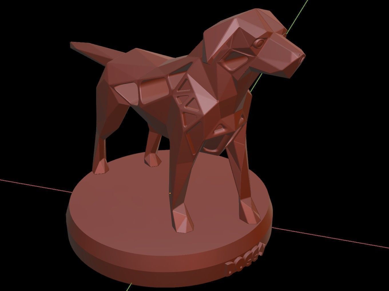 Steampunk Small Tan Dog Pose Low-poly 3D model_16
