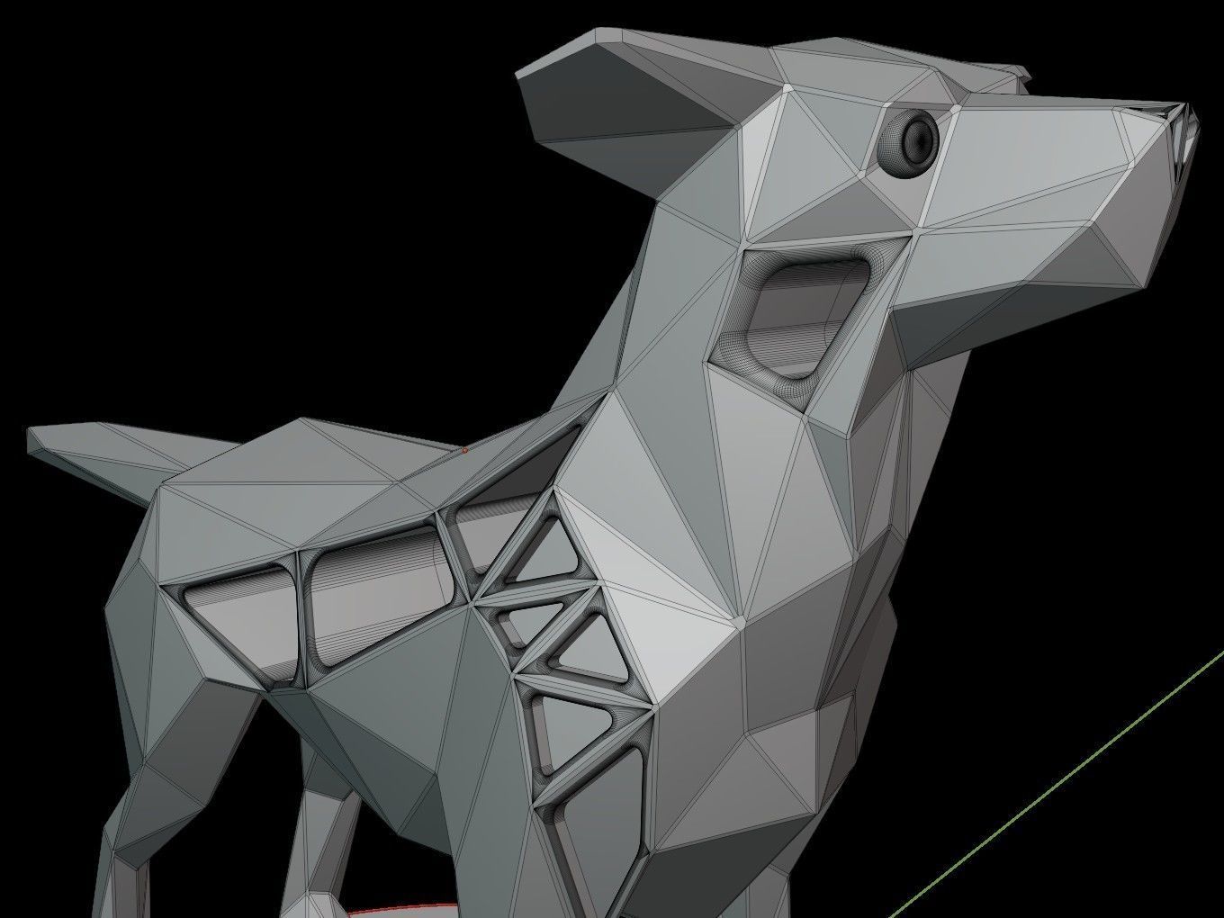 Steampunk Small Tan Dog Low-poly 3D model_14