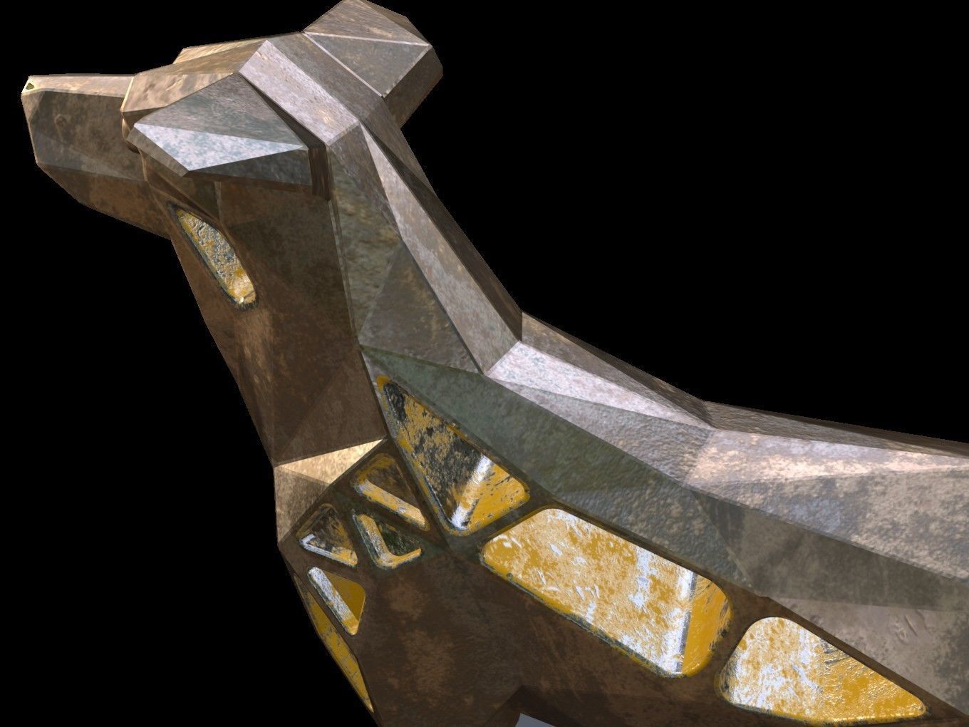 Steampunk Small Tan Dog Low-poly 3D model_12