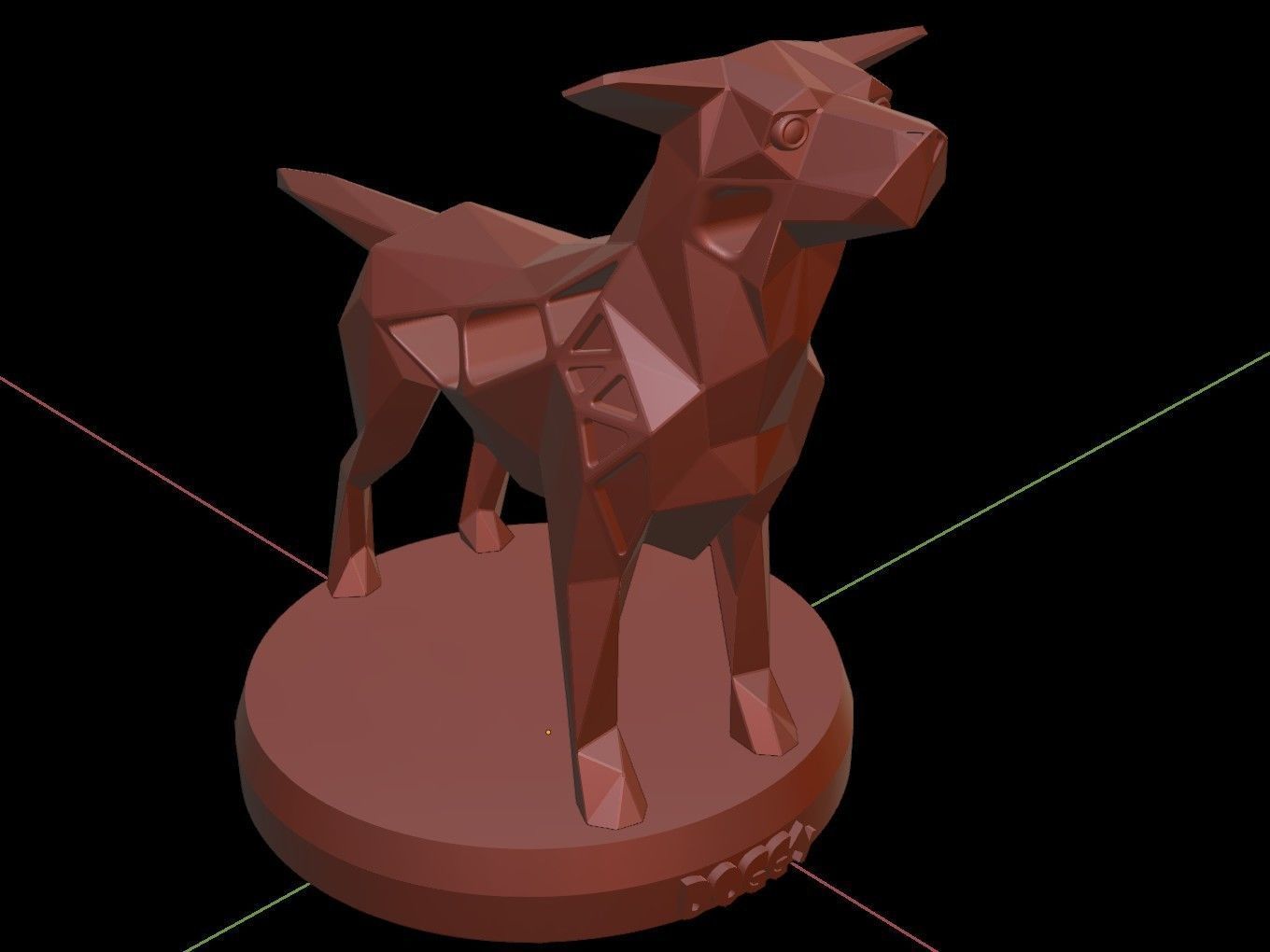 Steampunk Small Tan Dog Low-poly 3D model_16