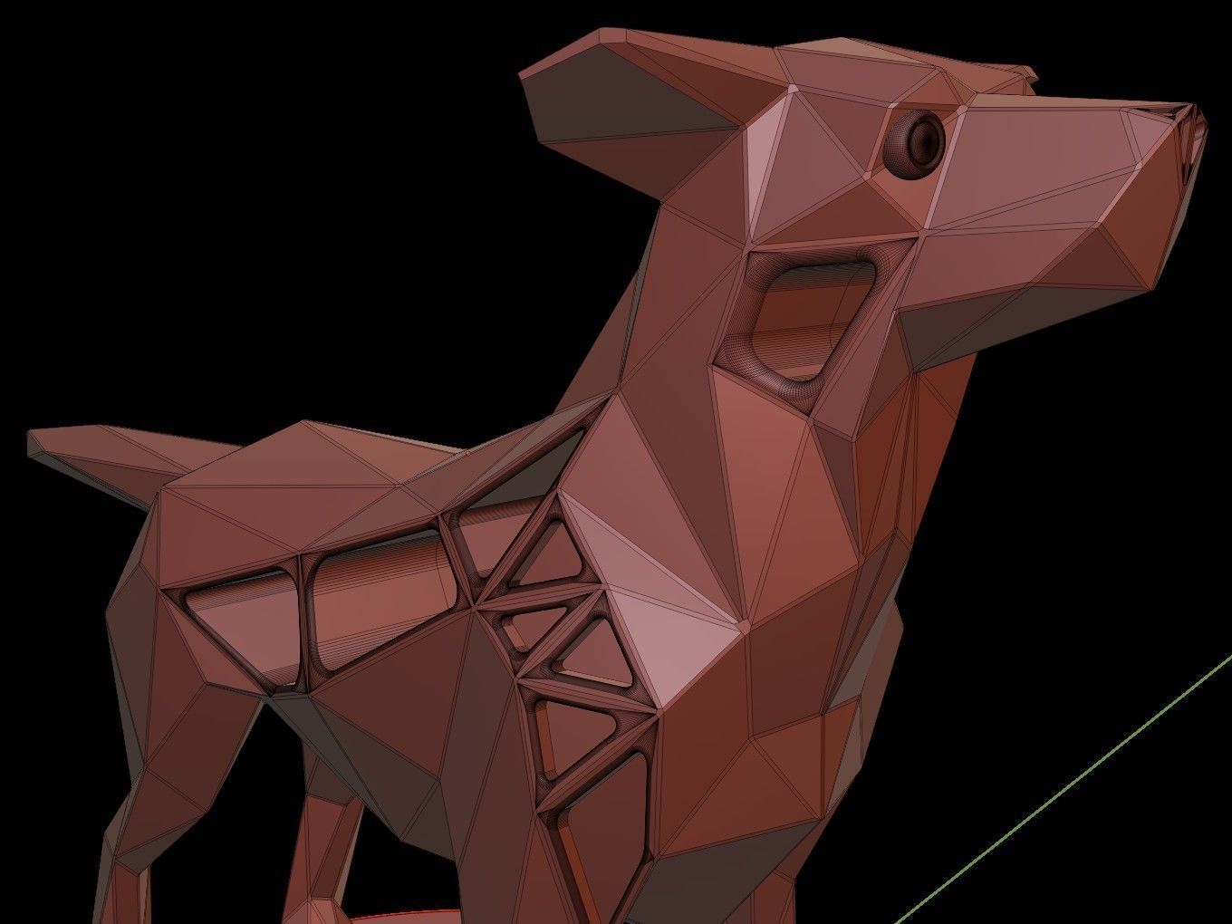 Steampunk Small Tan Dog Low-poly 3D model_15