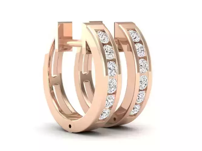 Diamond Huggies Hoop Earrings for woman