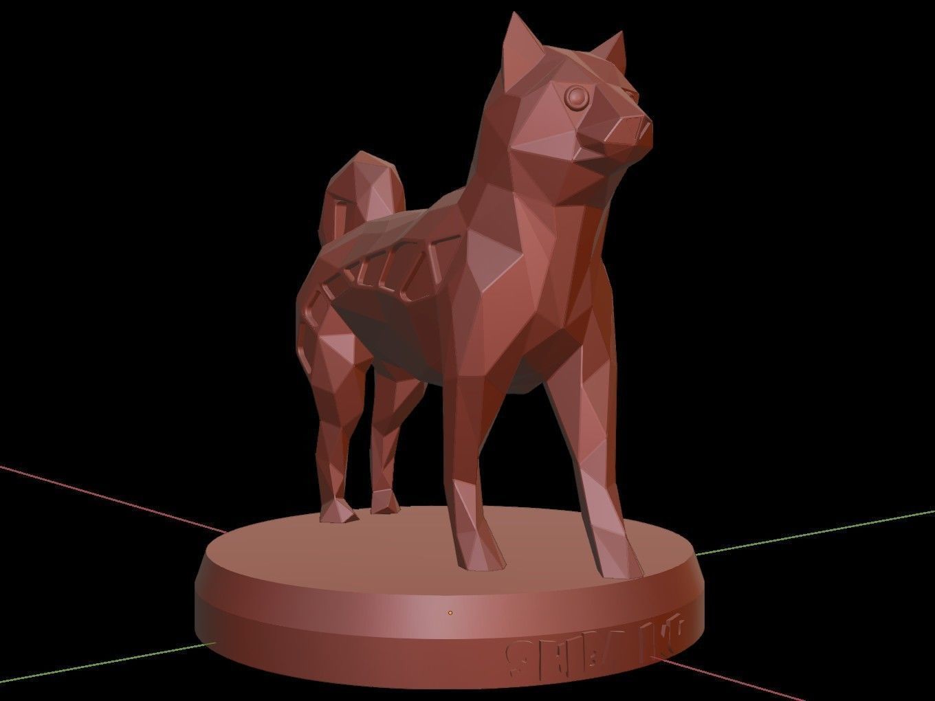 Steampunk Shiba Inu Dog Pose Low-poly 3D model_16