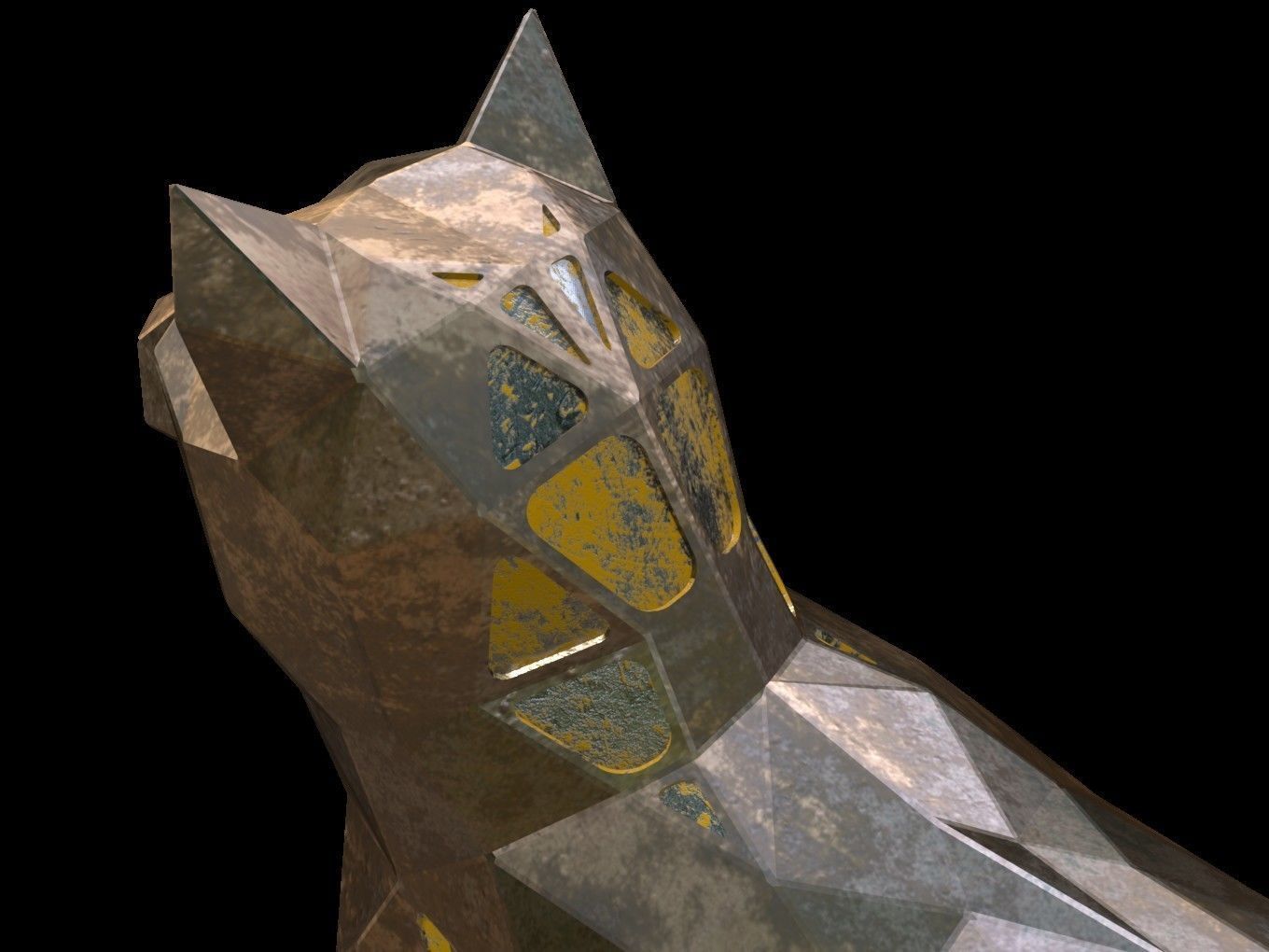 Steampunk Shiba Inu Dog Low-poly 3D model_12
