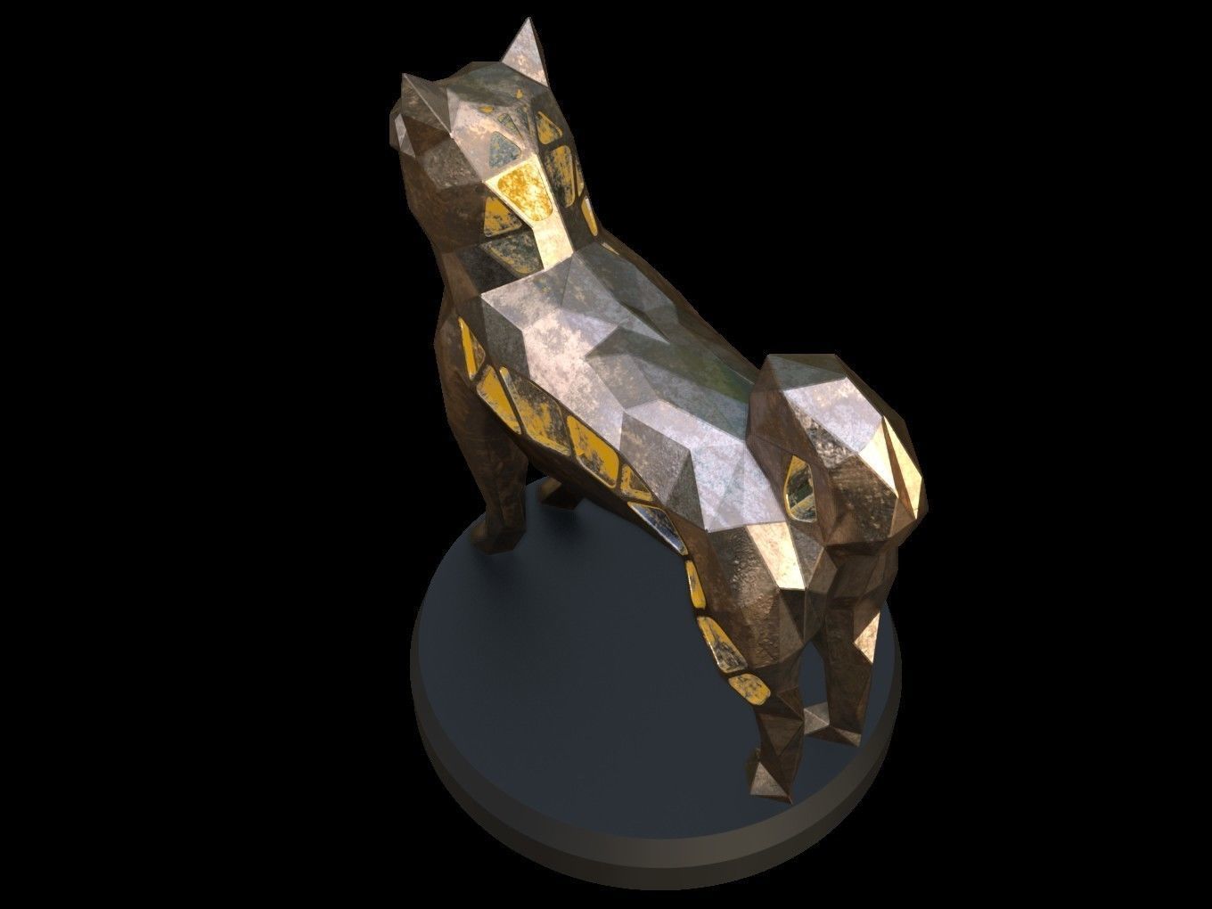 Steampunk Shiba Inu Dog Low-poly 3D model_3