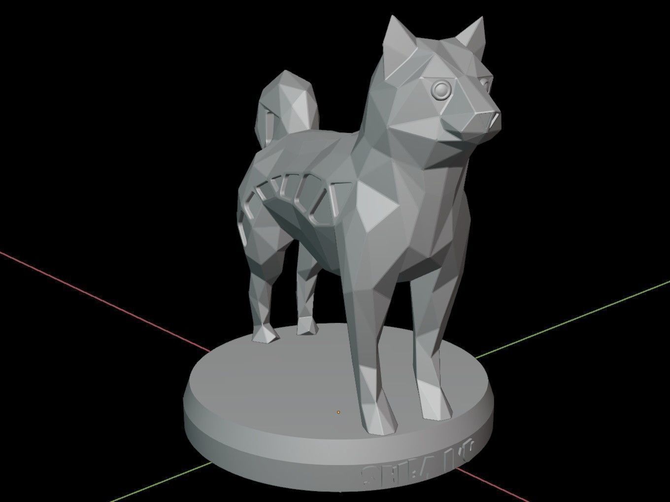 Steampunk Shiba Inu Dog Low-poly 3D model_13