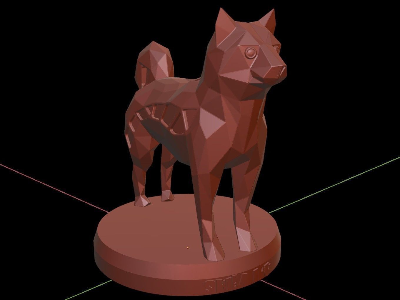 Steampunk Shiba Inu Dog Low-poly 3D model_16