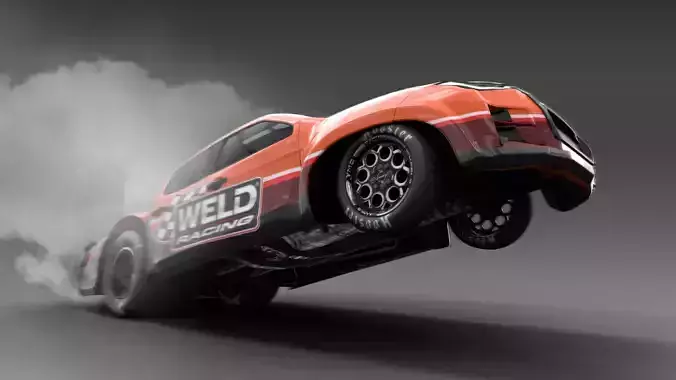 Allnew Dmax 2020 dragster space frame Low-poly 3D model