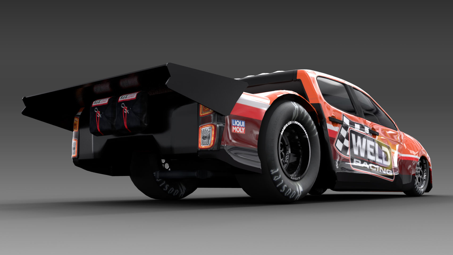 Allnew Dmax 2020 dragster space frame Low-poly 3D model_3