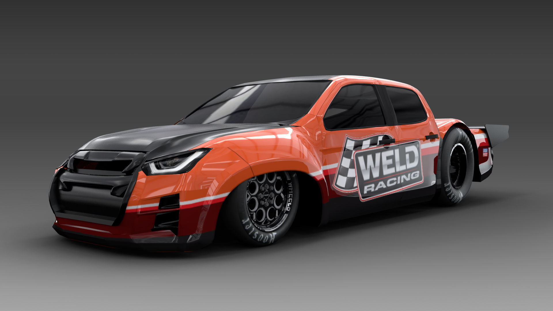 Allnew Dmax 2020 dragster space frame Low-poly 3D model_1