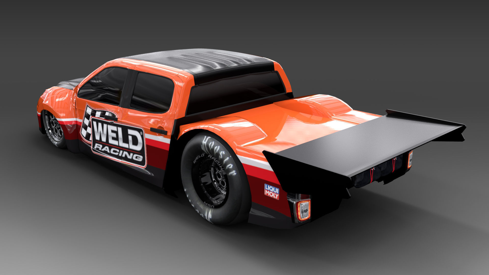 Allnew Dmax 2020 dragster space frame Low-poly 3D model_2