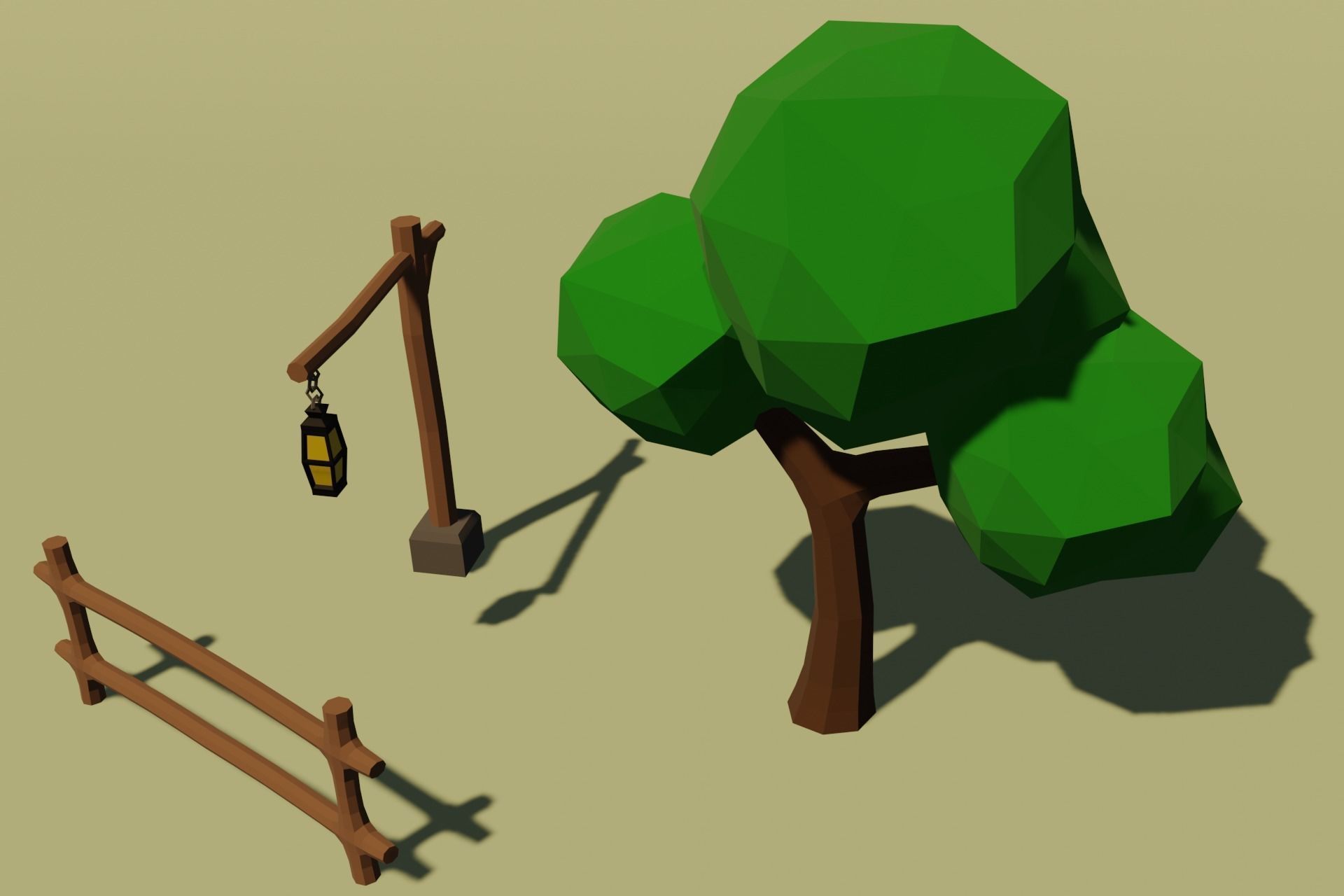 Free Mini Lowpoly Asset Pack Free low-poly 3D model_1