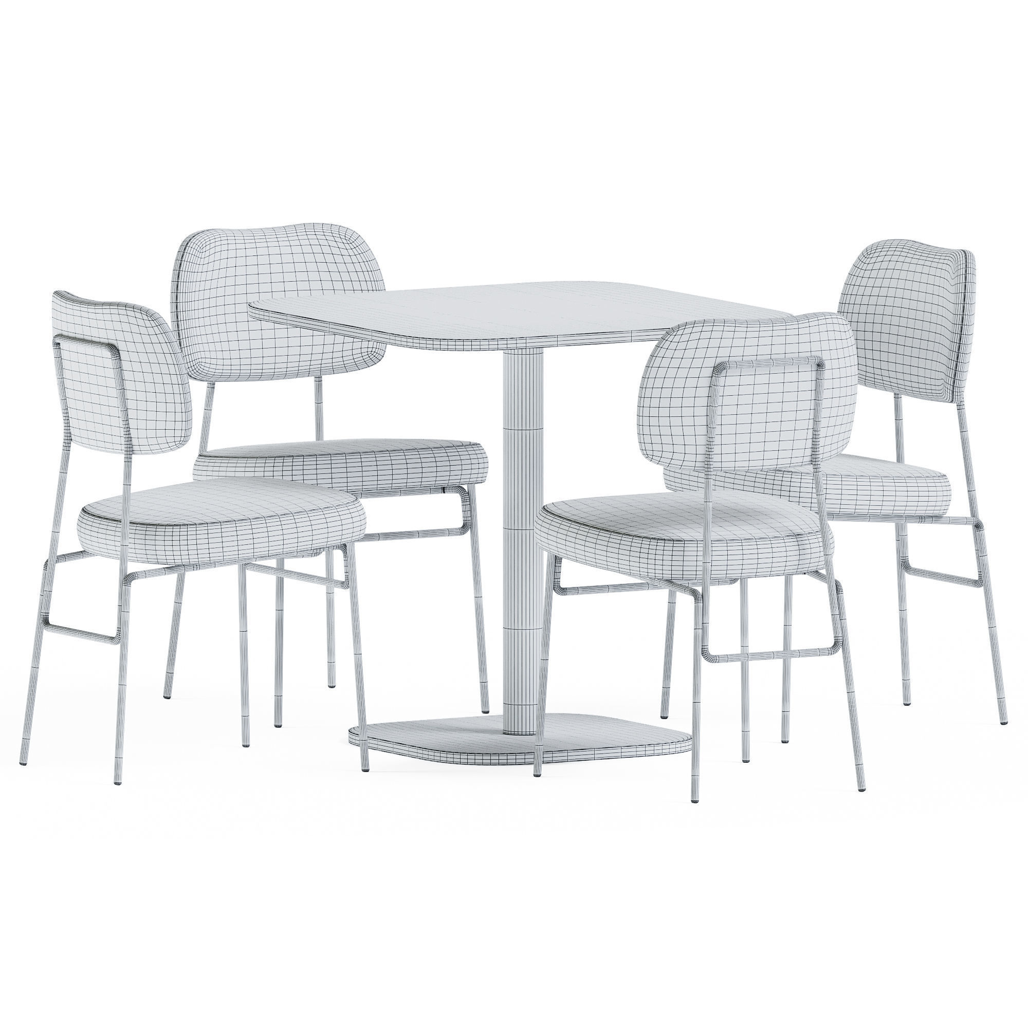 Foot Table and Kapoor Chair by Annud 3D model_5