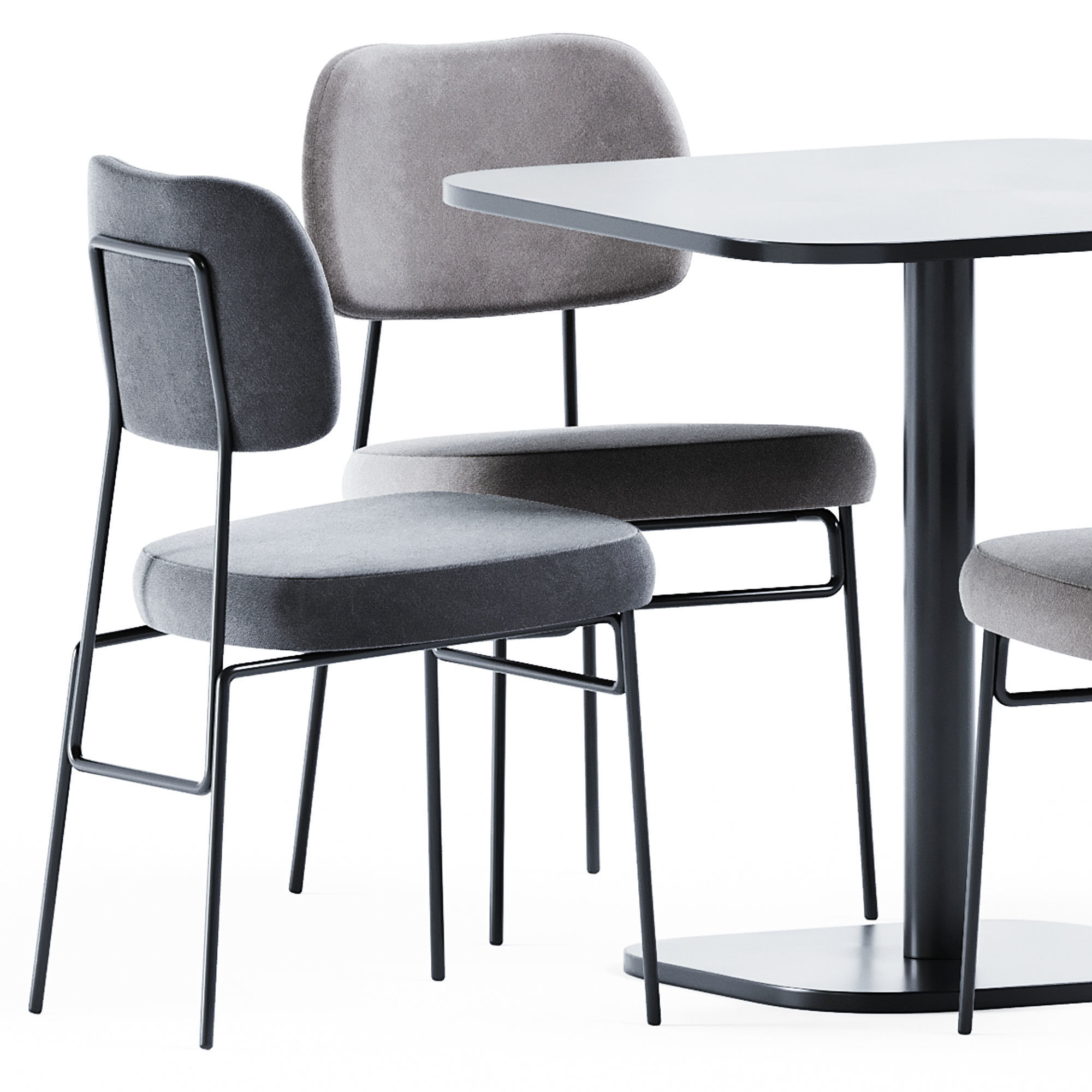 Foot Table and Kapoor Chair by Annud 3D model_1