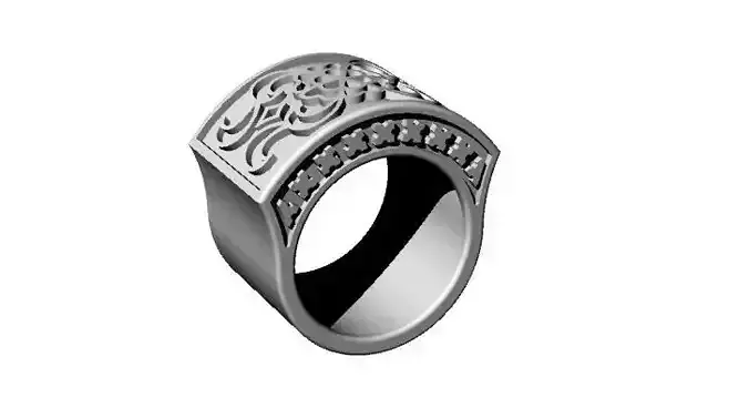 Flower ring with ornament