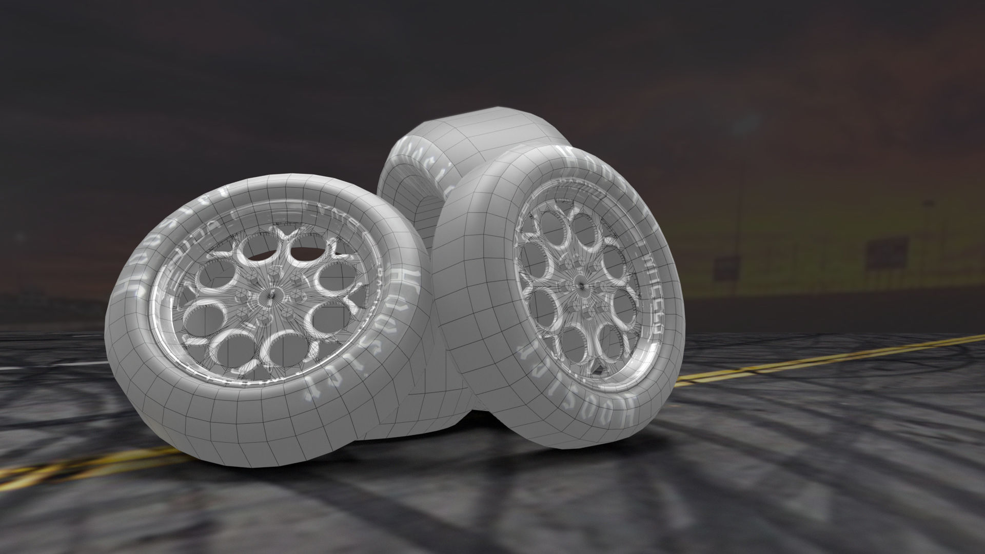 Wheel Weld Racing Magnum Low-poly 3D model_4