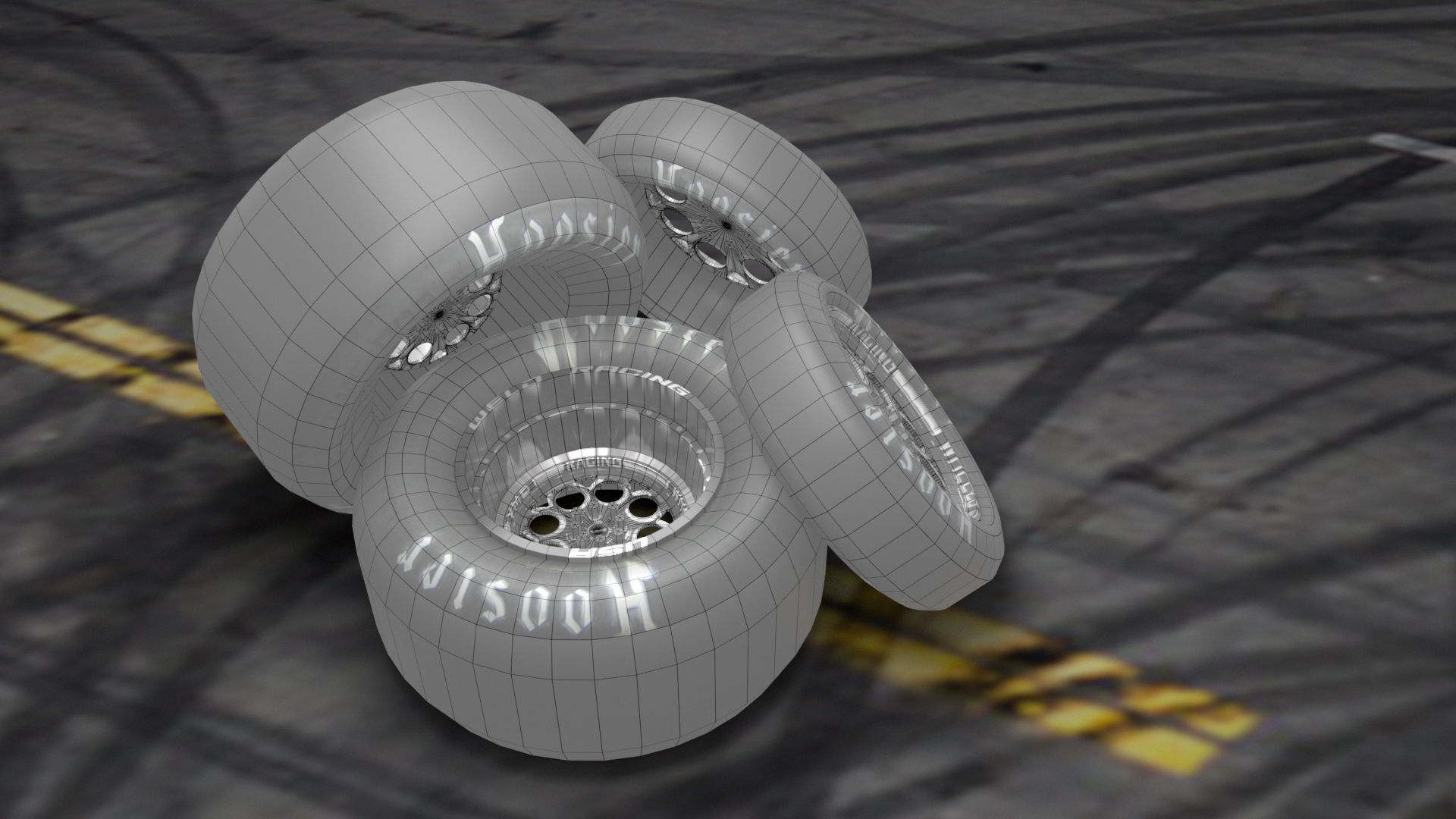 Wheel Weld Racing Magnum Low-poly 3D model_6